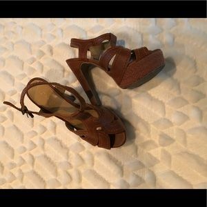Cognac Platform Sandals